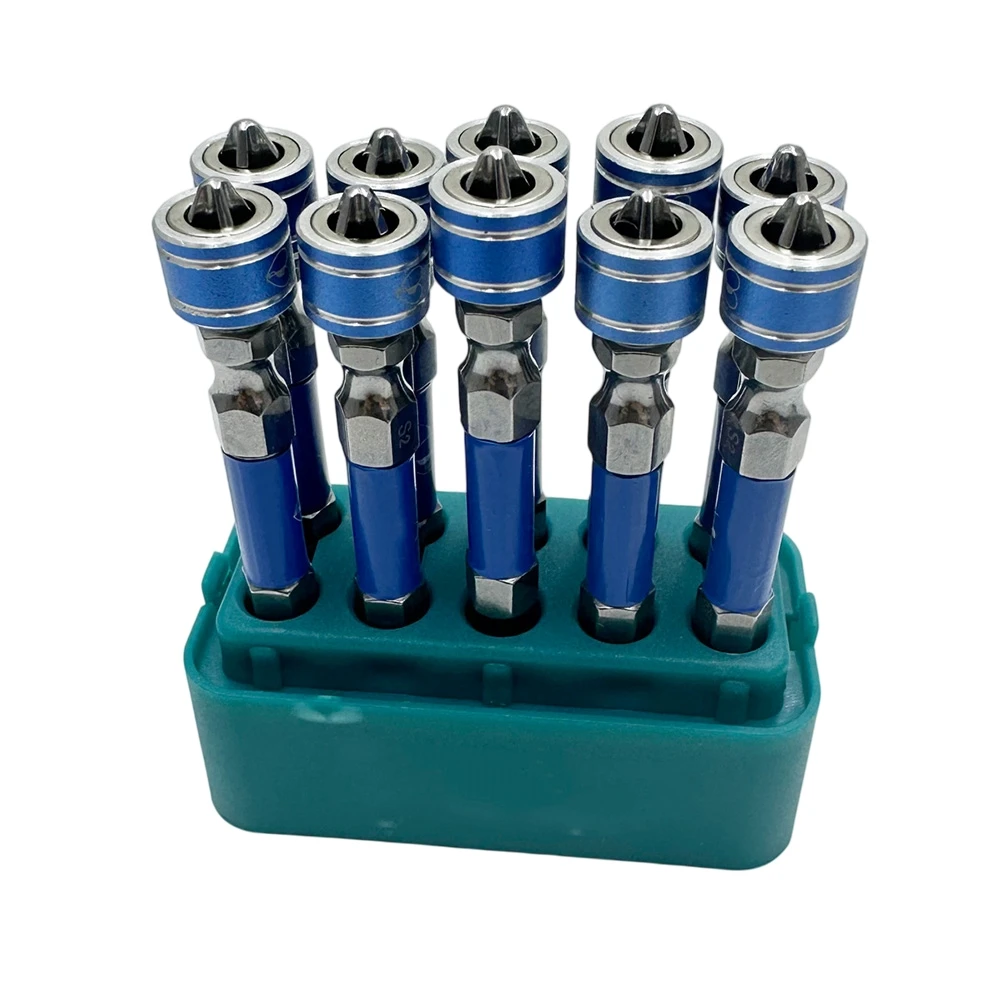 10pcs Magnetic Positioning Screwdriver Bits Magnet Collar Hex Shank Drywall Screws Locating Batch Head Power Drilling Tools