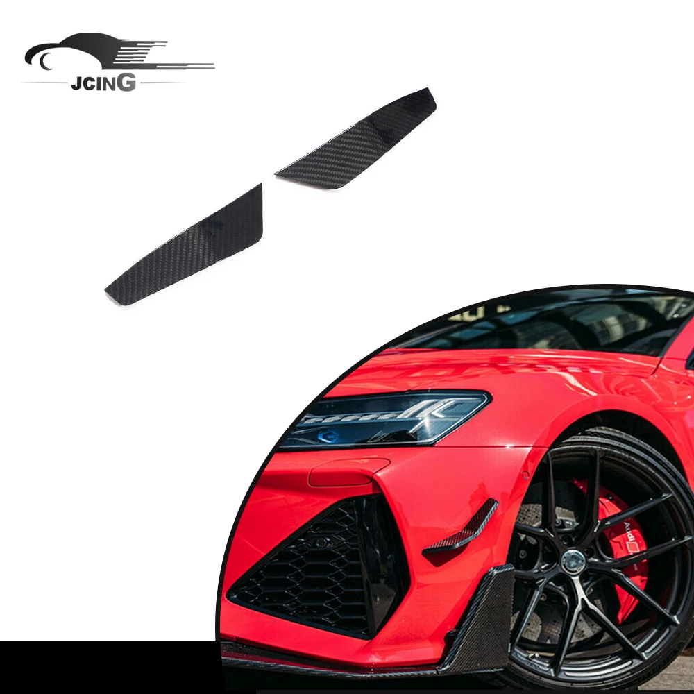

For Audi RS7 Sportback 4-Door 2020-2021 Dry Carbon Fiber Front Bumper Splitter Fins Canard Lips
