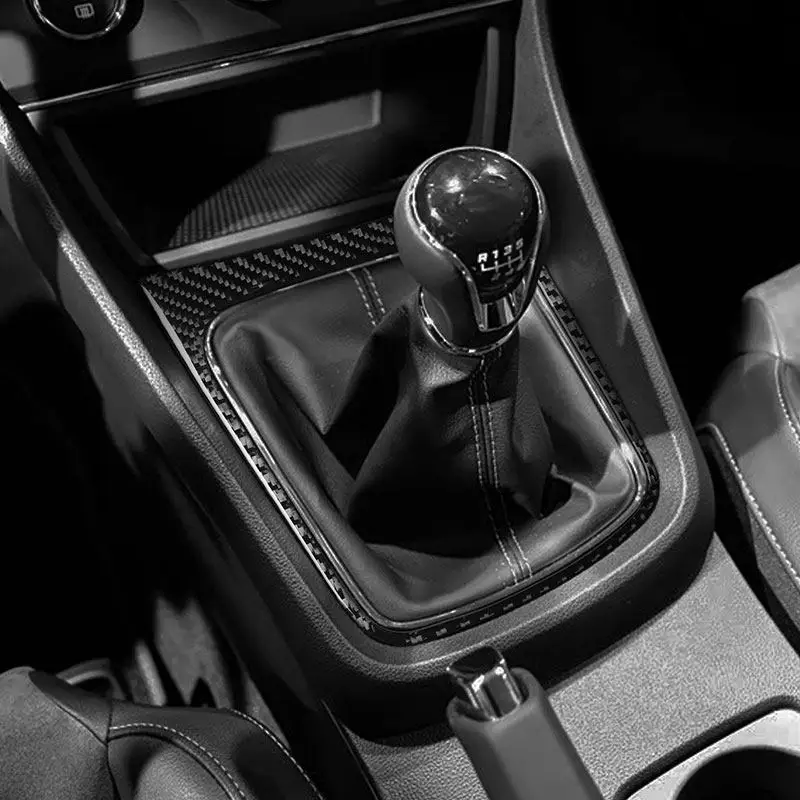 Car Soft Carbon Fiber Inner Accessories Center Gear Shift Panel Cover Trim For Seat Leon 2013 2014 2015 2016 2017 2018 2019 2020