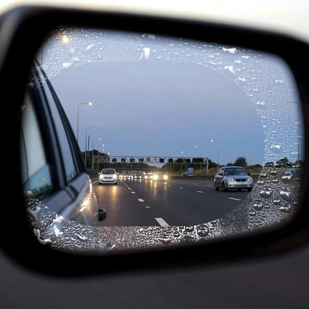 

4 комплекта, пленка для зеркала заднего вида, водонепроницаемая, противотуманная, непромокаемая, защитная наклейка, прозрачная видимость, дождевая пленка для зеркала заднего вида автомобиля