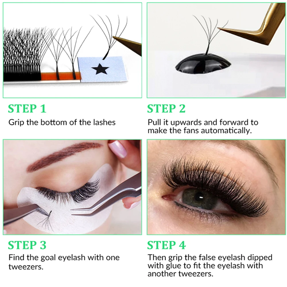 LAKANAKU W Shape Bloom 3D 4D 5D Premade Volume Fans Eyelash Extensions Natural Soft Professional Lashes