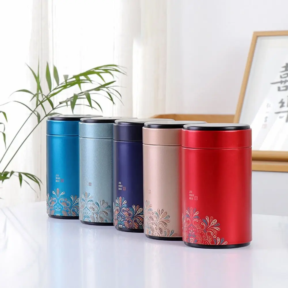 Hiqh جودة صفيح الشاي القصدير سعة كبيرة مقاوم للرطوبة مختومة الشاي يمكن جرة الشاي المستديرة للمنزل والسفر