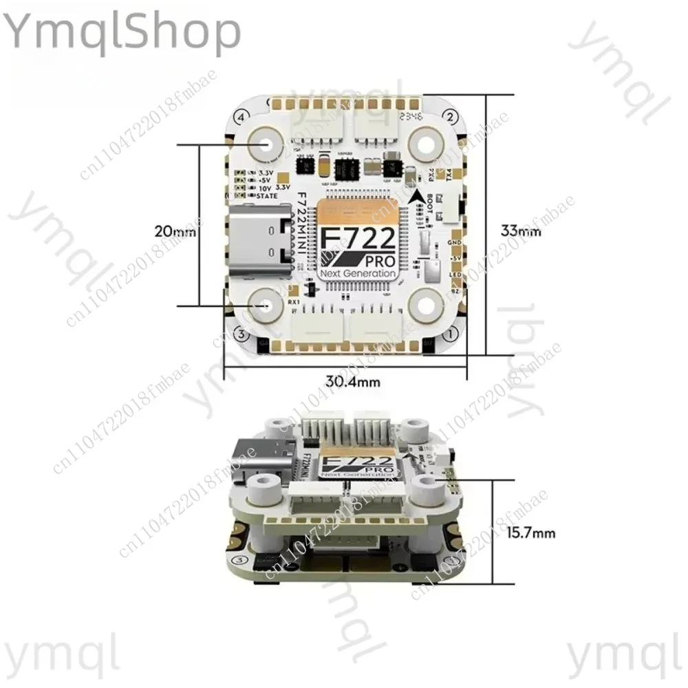 722 Pro Mini V2 45A 32-bit 128K 20X20 Flight Controller Stack High Performance STM32 F722 Remote Control FPV drone master