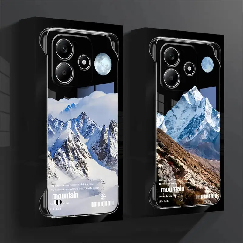 phone case for Redmi note 14 pro plus cases 13 5g 12Pro 13pro 10 12 borderless cooling clear funda Magnificent Mountain Scenery