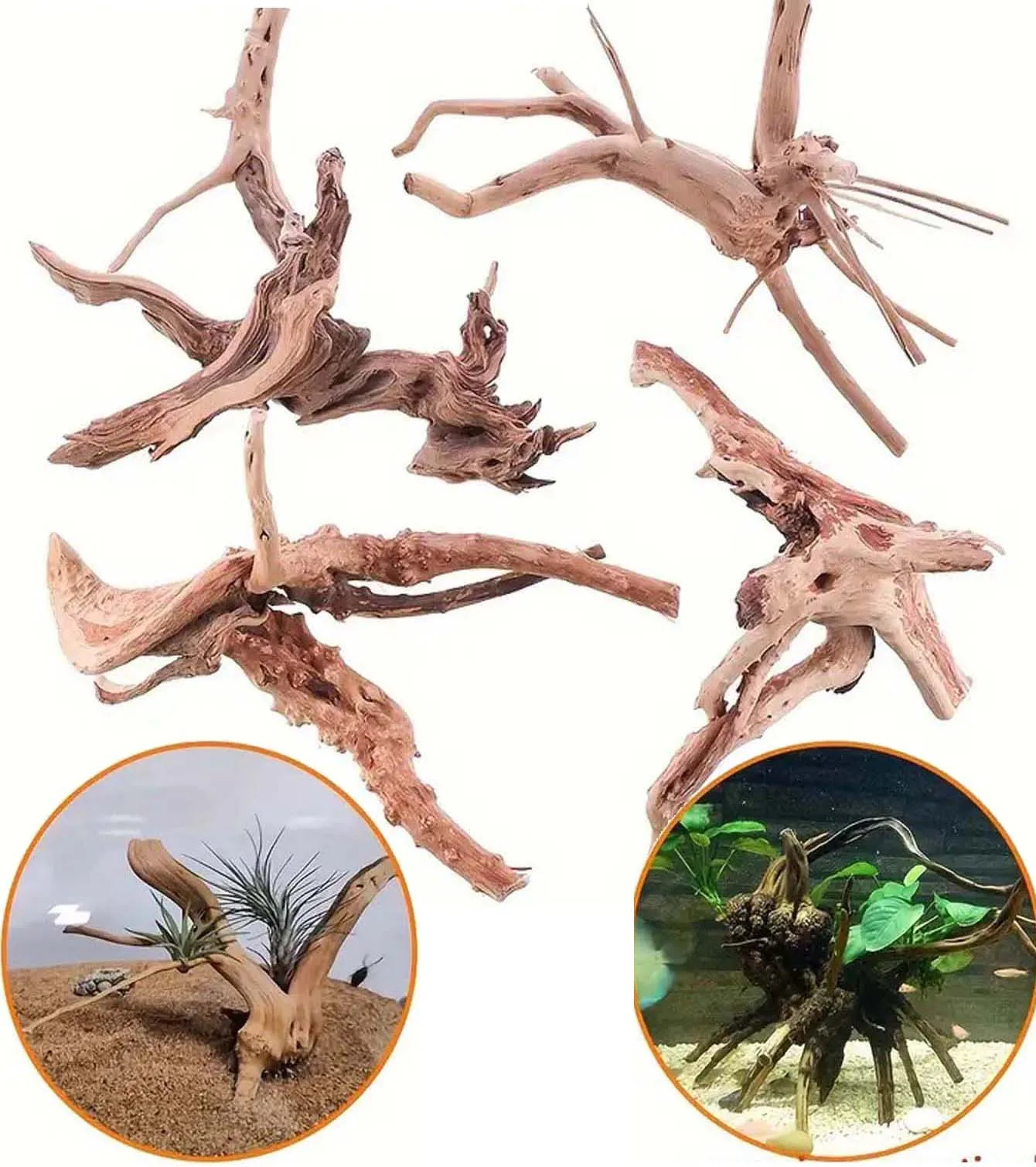 3pcs Spider Wood Driftwood Aquarium Decorations - Aquatic Landscapes, Create Natural Hiding Places, Stimulate Fish Activity