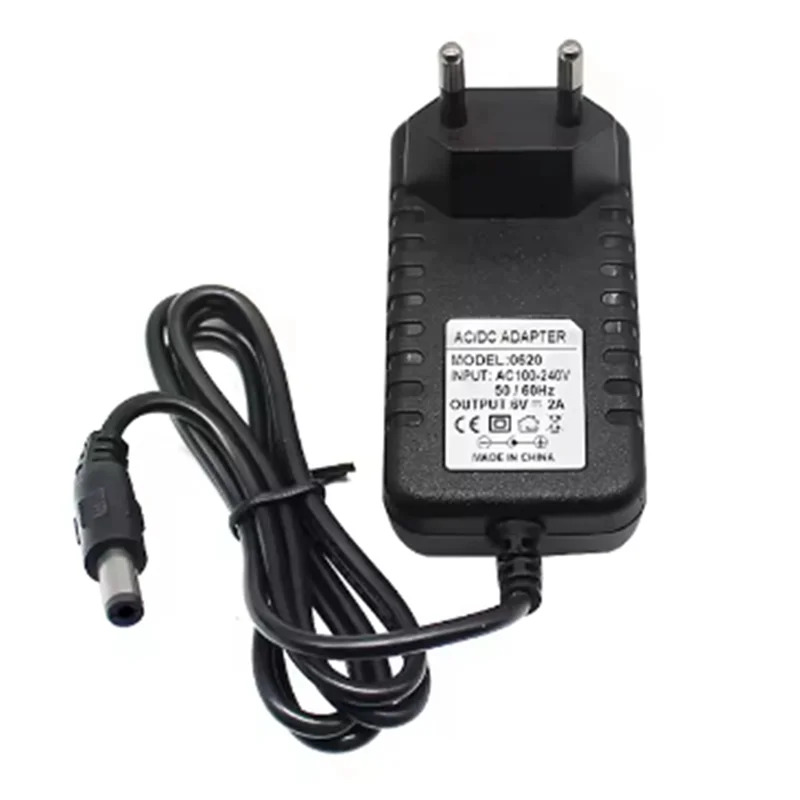 APPLIA-8Pcs Connect Plug DC Plug Converter AC 100V-240V AC DC Power Adapter DC 6V 2A Power Supply Adapter Charger EU Plug