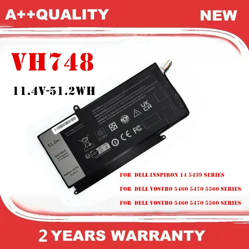 

VH748 11.4V-51.2Wh Laptop Battery For Dell Vostro 5460 5470 5560 5460 5470 5560 For Inspiron 14 5439