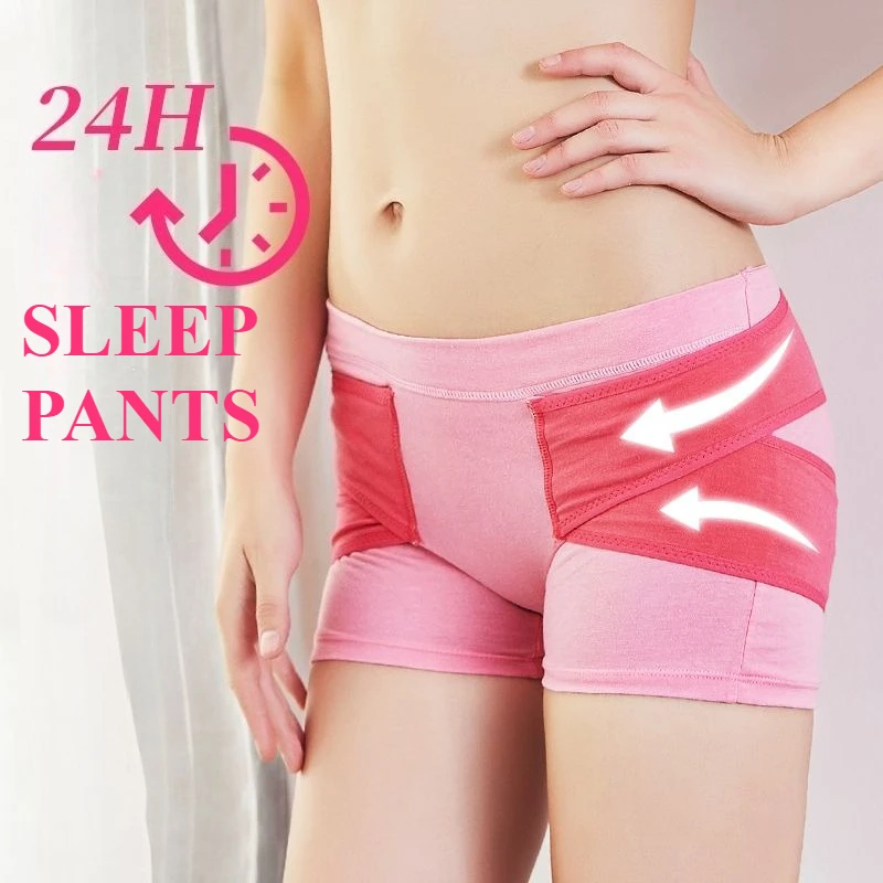 

Woman's Pelvic Correction Push Up Boyshorts Red Pink Patchowrk Fashion Clubwear Sleeping Panties Postpartum Shaping Underwear