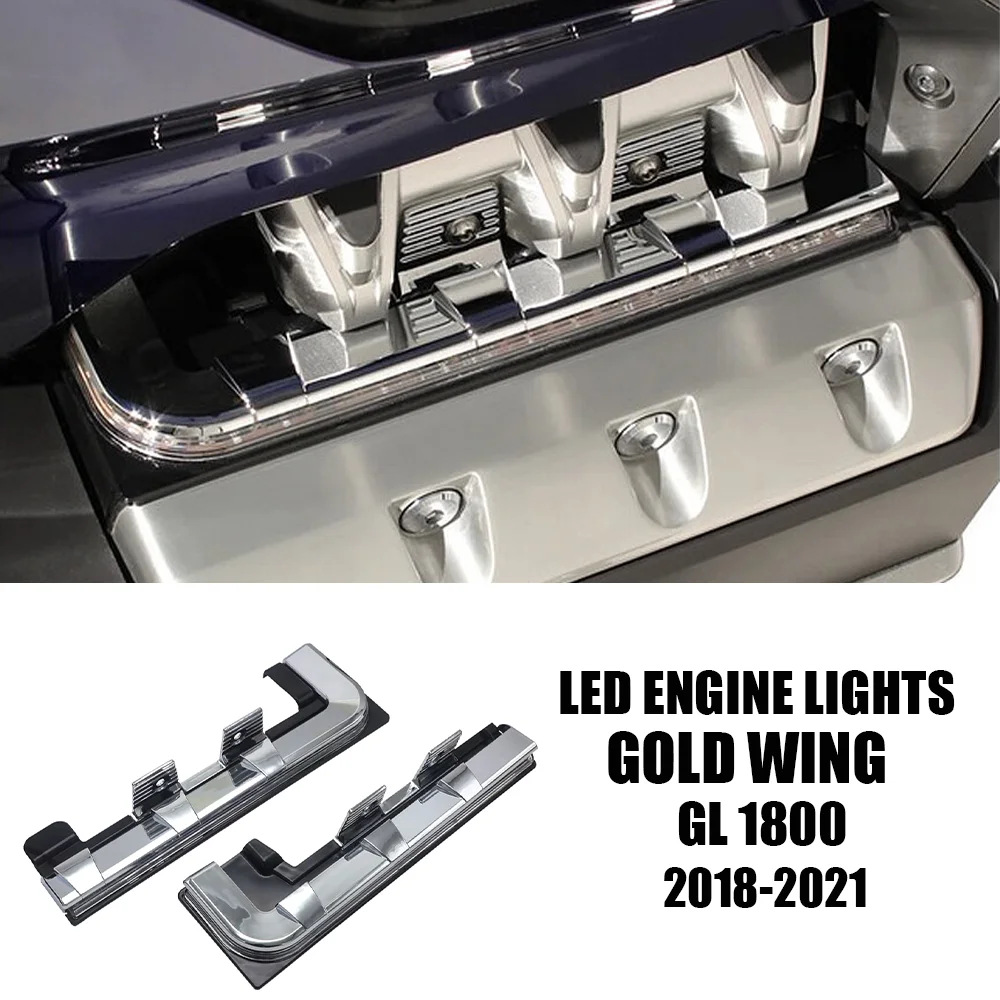 

GL1800 Accessories Motorcycle For Honda Goldwing GL 1800 F6B Tour DCT 2018 - 2021 Chrome LED Engine Lights Panels