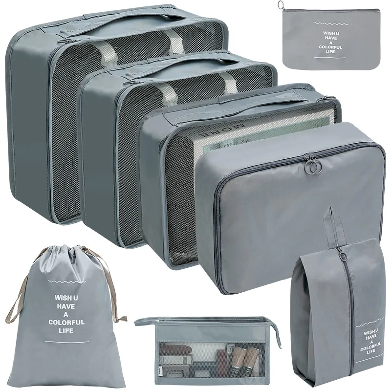 7/8/9/10 Stuks Set Reisorganisator Opbergzakken Koffer Verpakking Cubes Set Koffers Draagbare Bagage Kleding Schoen netjes Pouch Opvouwbaar
