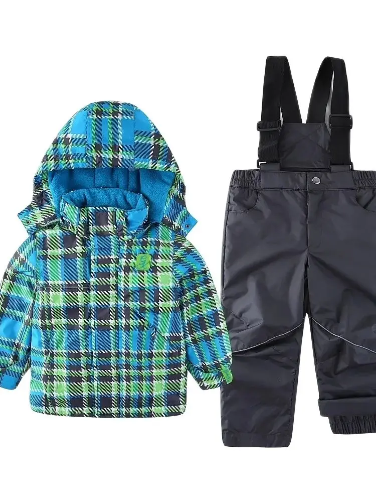 SALE! Winter snowsuit ski suit  Boy girl Jacket  pants with suspenders  snow Overalls snowproof windproof 4-8 years old