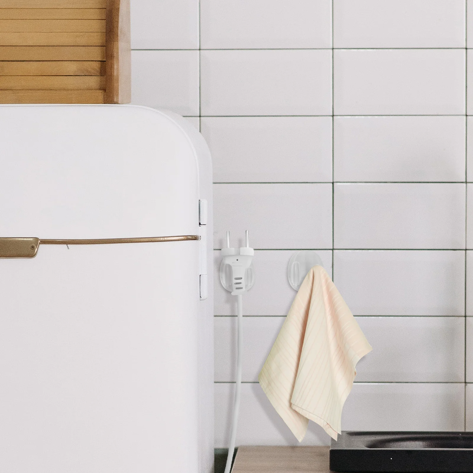 

2pcs Cable Winder Cord Organizer For Kitchen Appliances Adhesive Power Cord Holder No Drill Needed Winding Design Easy Install