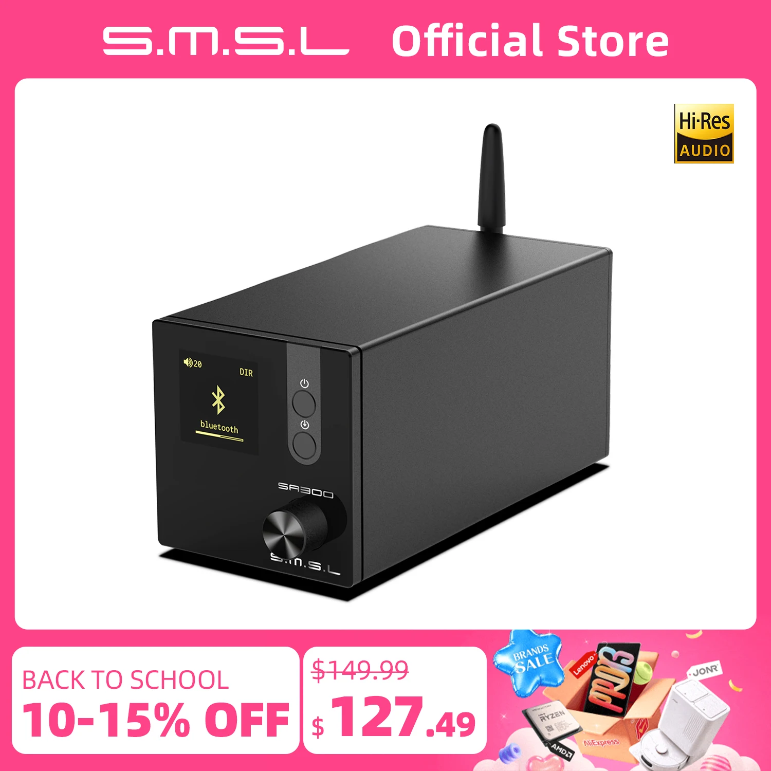 SMSL SA300 USB DAC Bluetooth 5.0ハイレゾアンプ S.M.S.Lから新型