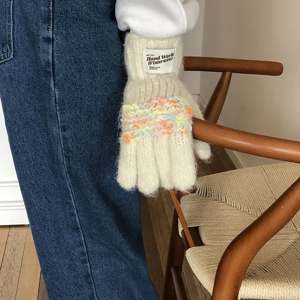 Verdickte warme Strickhandschuhe, Touchscreen, warm halten, Fäustling, Geschenk zum Geburtstag