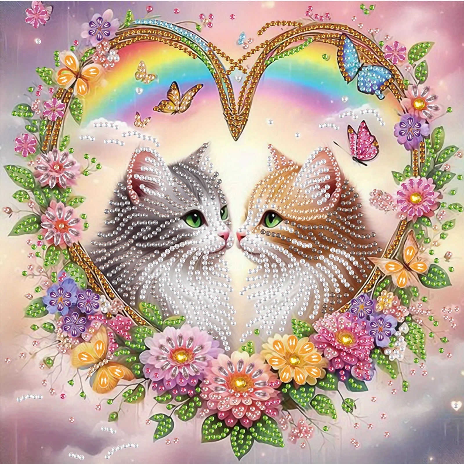 

Diamond Painting Kits for Adults,Love Cats DIY Special Shape Diamond for Beginners,Diamond Art Painting for Home Decoration Gift