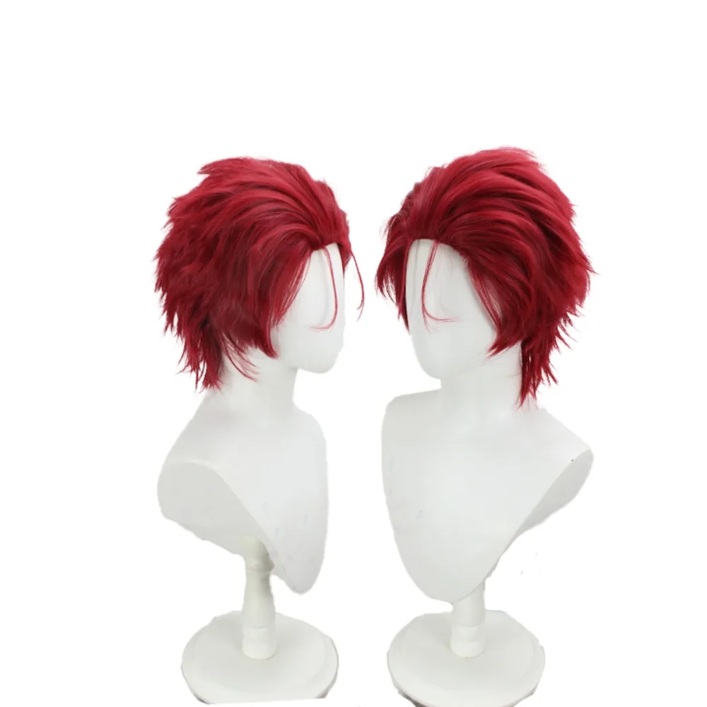 K Project Suoh Mikoto King Cosplay perruque rouge foncé cheveux pointus pour hommes