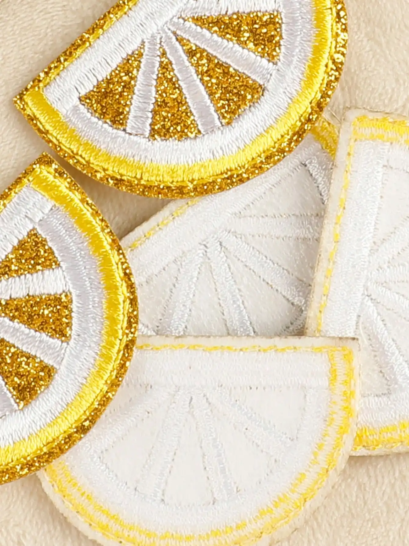 1 Set Of 5pcs Embroidered Lemon Patches, Iron On Applique For Garments, Hats, Diy Sewing