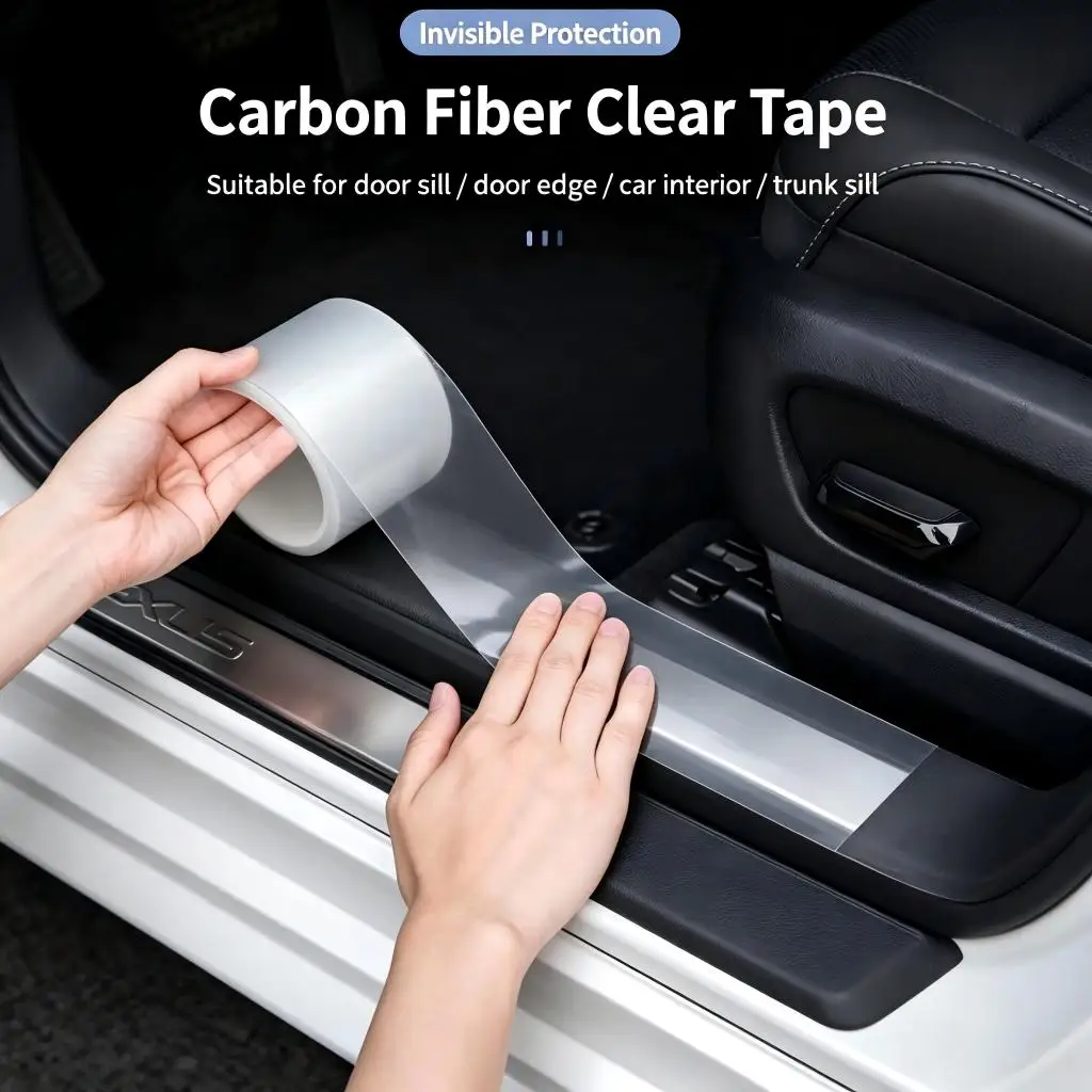 3m Nano Carbon Fiber Car 3D Tape Sticker Door Mirror Paste Protector Strip DIY Protection Protective Film Waterproof Adhesive