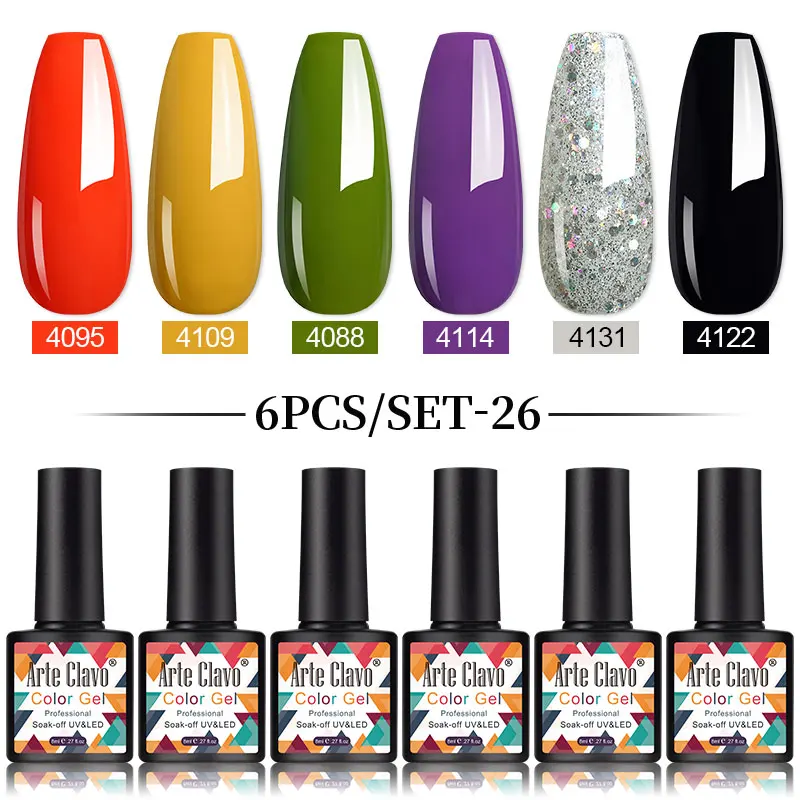 Arte Clavo 6 unids/set 8ml Kit de esmalte de uñas de Gel con purpurina Ultra brillo Color desnudo Gel Nail Art Soak Off UV LED barniz de Gel para manicura