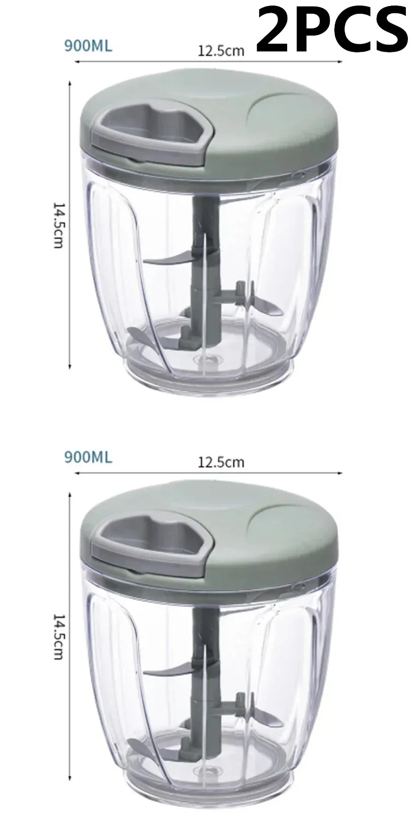 NONE 500/900ML Knoblauch Chopper Manuelle Drehen Gemüse Cutter Chopper Slicer Obst Knoblauch Brecher Küche Gadget Mixer Fleischwolf 8