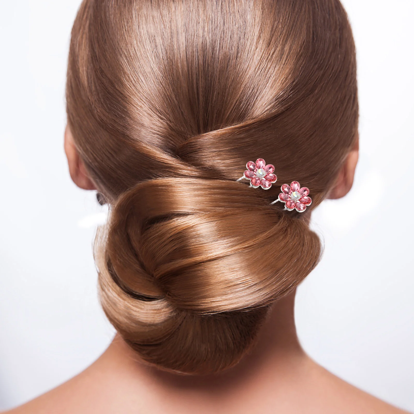 

4Pcs U Shaped Rhinestone Flower Hairpin Bridal Hairpin Wedding Hair Accessories for Women Sun Flower Hair Pin Women Hairpins