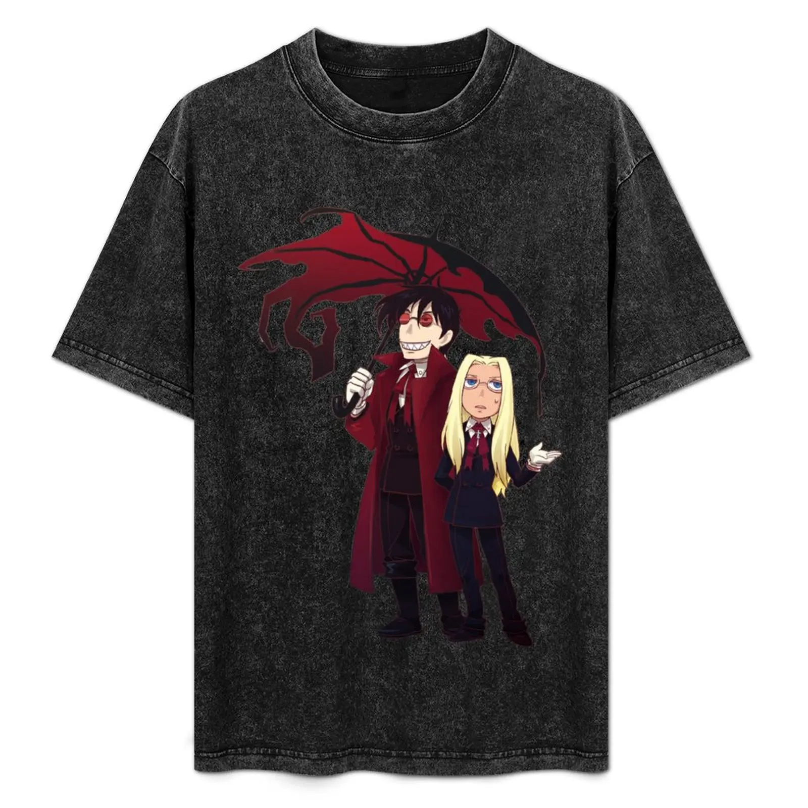 

Hellsing and Alucard - Cartoon Style T-Shirt oversize t-shirts man fashion shirts kawaii clothes man t shirt mens tall t shirts
