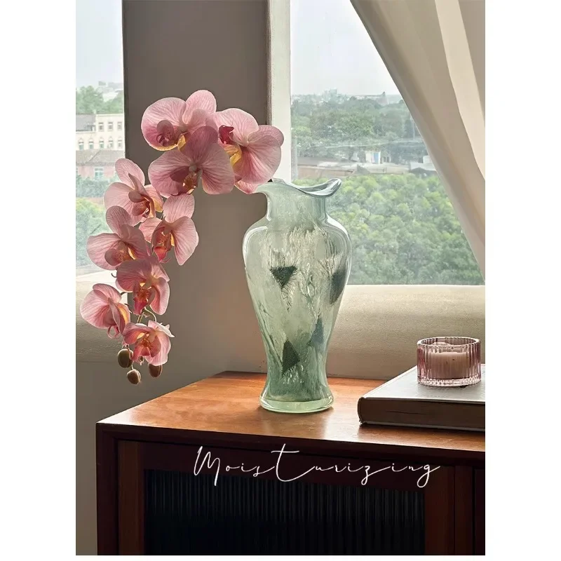 Pink Phalaenopsis simulated flower vase set, home decoration, fake flower feel moisturizing, high-quality flower arrangement gif