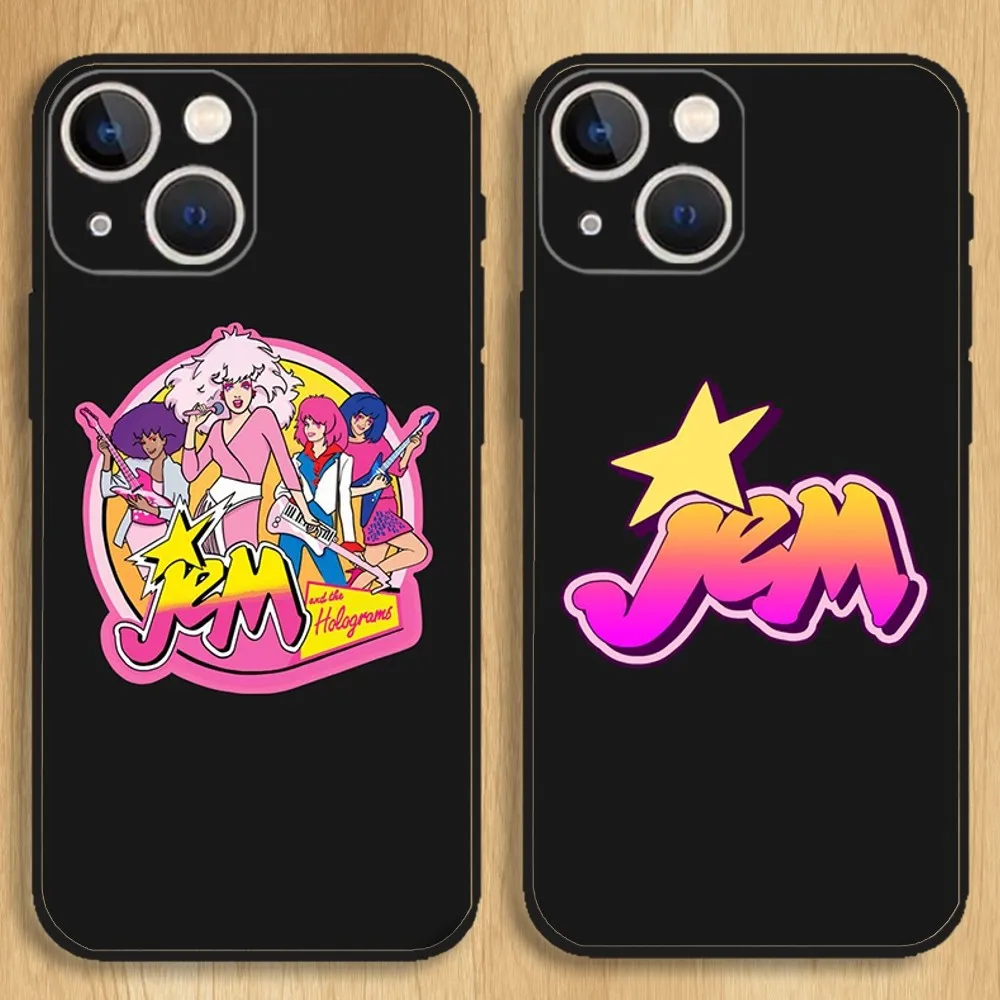 Jem And The Holograms Phone Case For iPhone15,14,13,12,11,Pro,Max,Plus,Mini,X,XS,XR,8,7,6,S,Plus,SE Soft Black Case