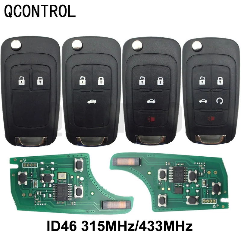 QCONTROL 2/3/4 кнопки автомобильный дистанционный ключ DIY для Chevrolet Malibu Cruze Aveo Spark Sail 433 МГц управление сигнализацией брелок