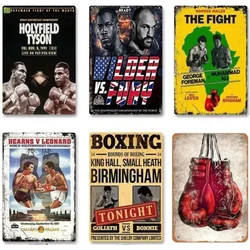 Metal Tin Sign Poster Boxing Tin Sign Metal Plaque Poster for Bar Club Wall Decor Retro Home Bedroom Vintage Wall Plate Pendant