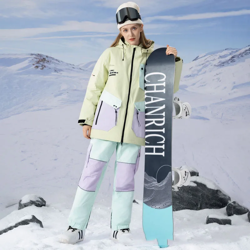 Women and Men Winter Ski Suit Outdoor Windproof Waterproof Warm Snowboard Suit Breathable Ski Jacket + Pants Snow Suit