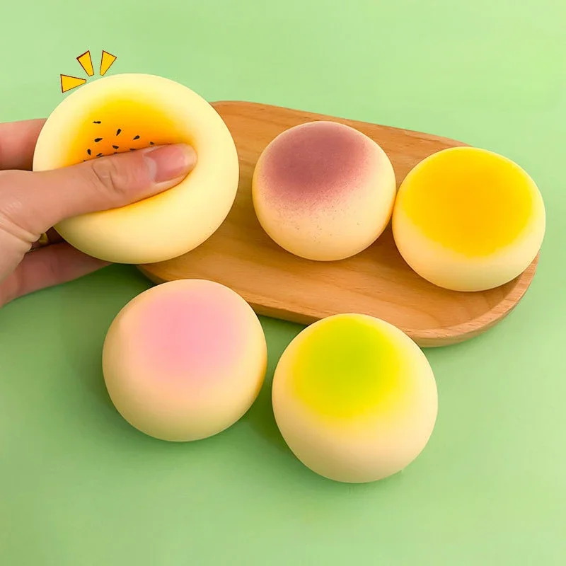 1pcs Squishy Food Creative Simulation Toy Rebound Egg Yolk Pastry Mochi Safe Materials Toys Squeeze Stress Reliever Toys