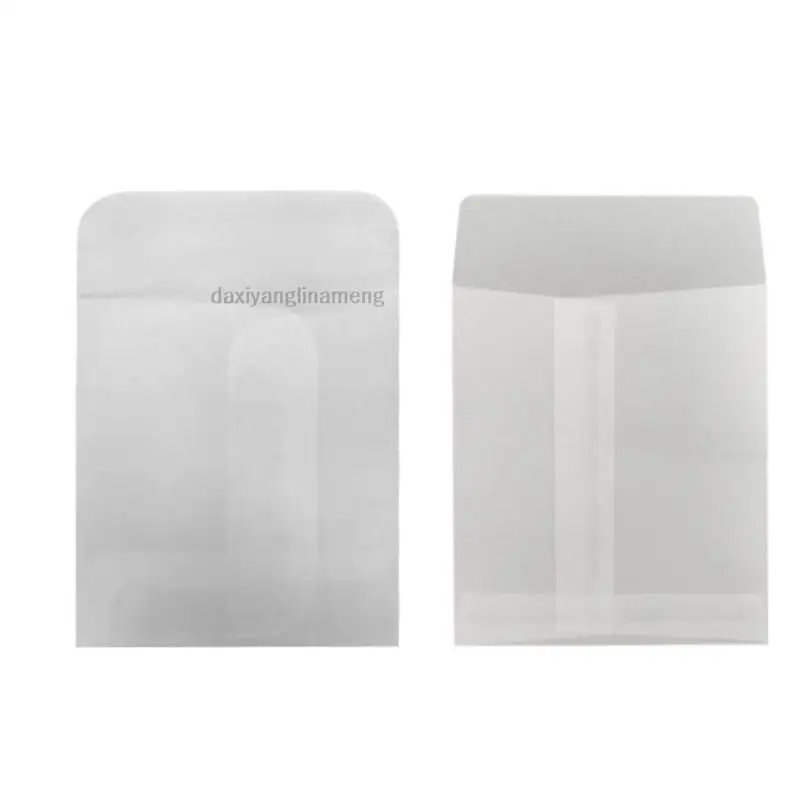 100pcs/lot Translucent Sulfate Paper Parchment Bag Custom Button Optical Lens Jewelry Photo Seed Bags Ornament Envelope