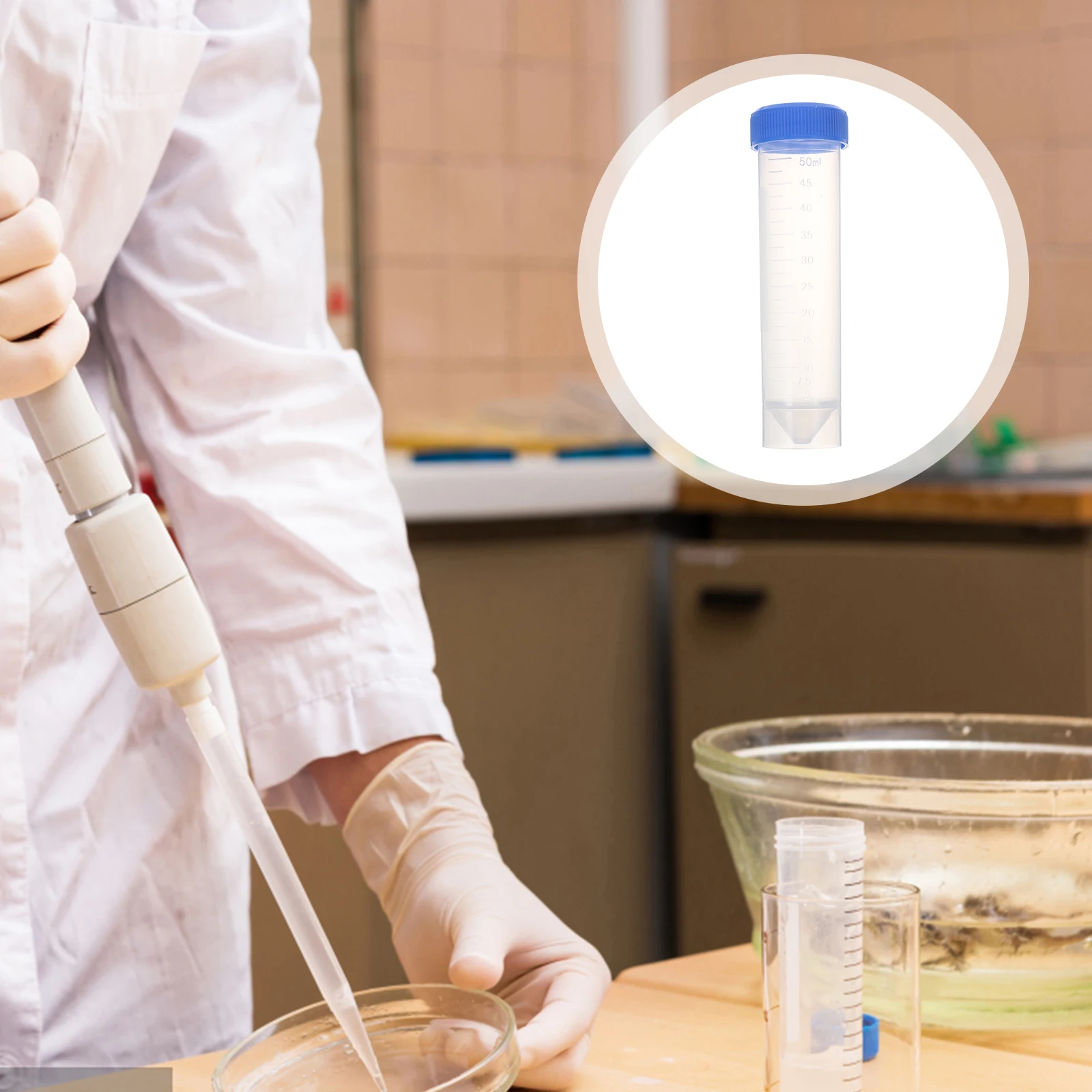 

25 pcs Tube 50ml Lab Tubes Transparent Round Leakproof Lids Storage Container Suitable for Samples Beads