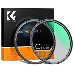 K&F Concept Magnetic CPL Filter 67mm 82mm 77mm 72mm 58mm with Magnetic Adapter Ring 49mm 55mm 52mm 62mm For Camera Lens Fuji NIK