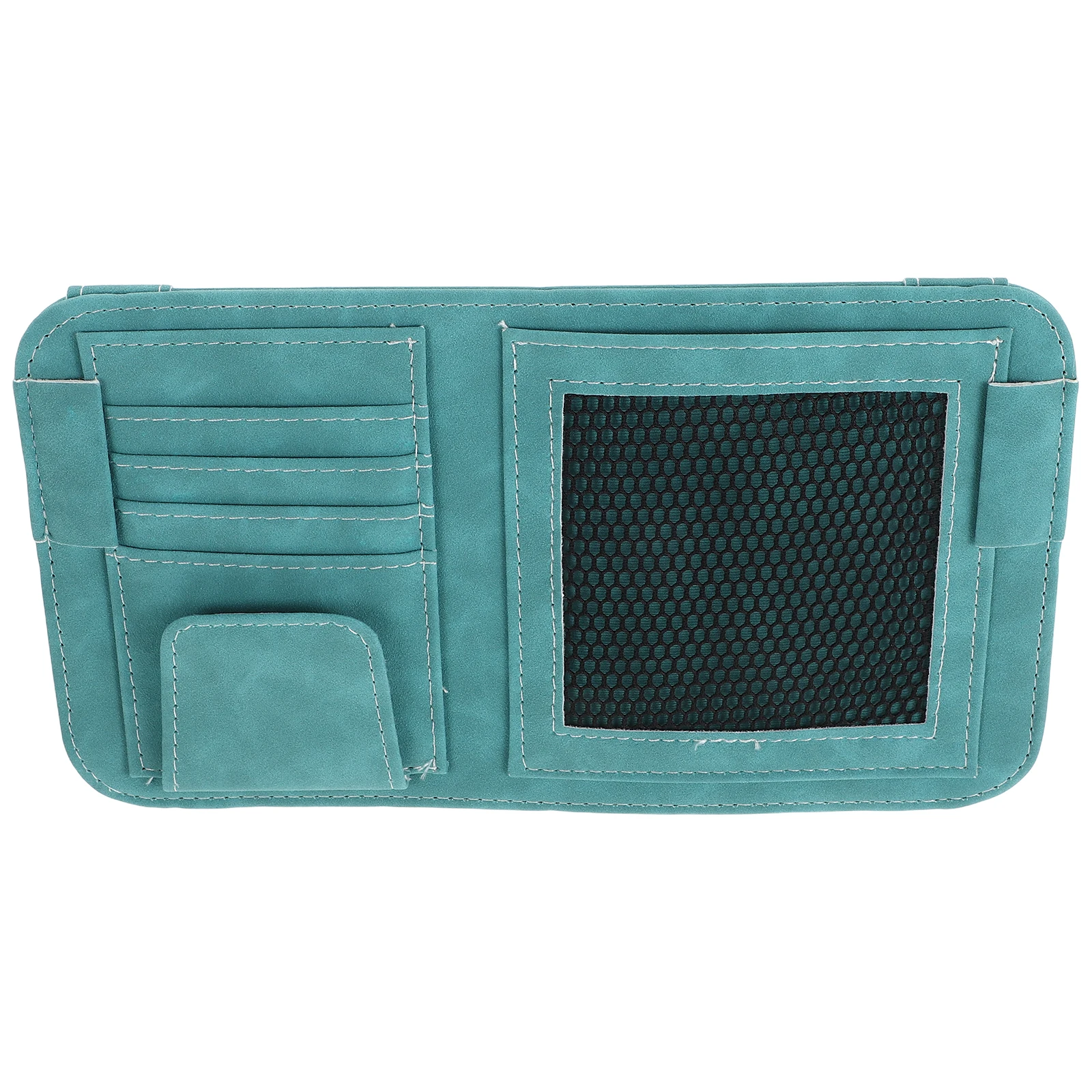 

Car Ticket Holder Eyeglasses Sunglasses Bracket Visor Organizer Blue Elastic Mesh Pocket Storage Item Pen MultiFunctional Car
