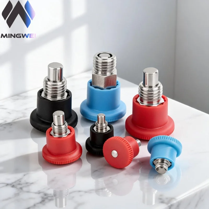 MW Audio 8PCS Stainless Steel Mini Indexing Plunger, Fine Thread Spring-Loaded Positioning Pin for Speaker Rigging