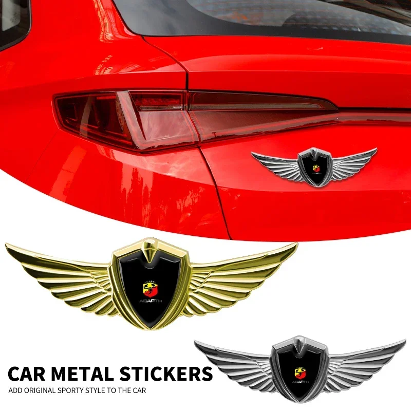 3D Metal Wings Badge Car Side Marker Window Trunk Sticker Decal For Abarth Freemont Strada 500x Grande Punto Ducato Stilo Palio
