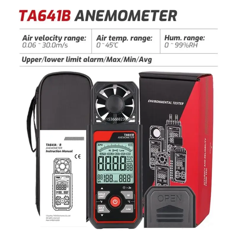 Portable LCD Digital Anemometer Measure Temperature Humidity Wind Speed Detector Dropship