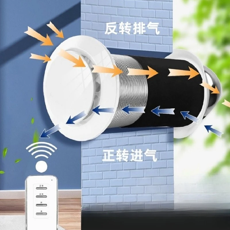 Wall-through Integrated Silent Exhaust Fan Exhaust Fan Window Wall-mounted Fresh  System Household Ventilation