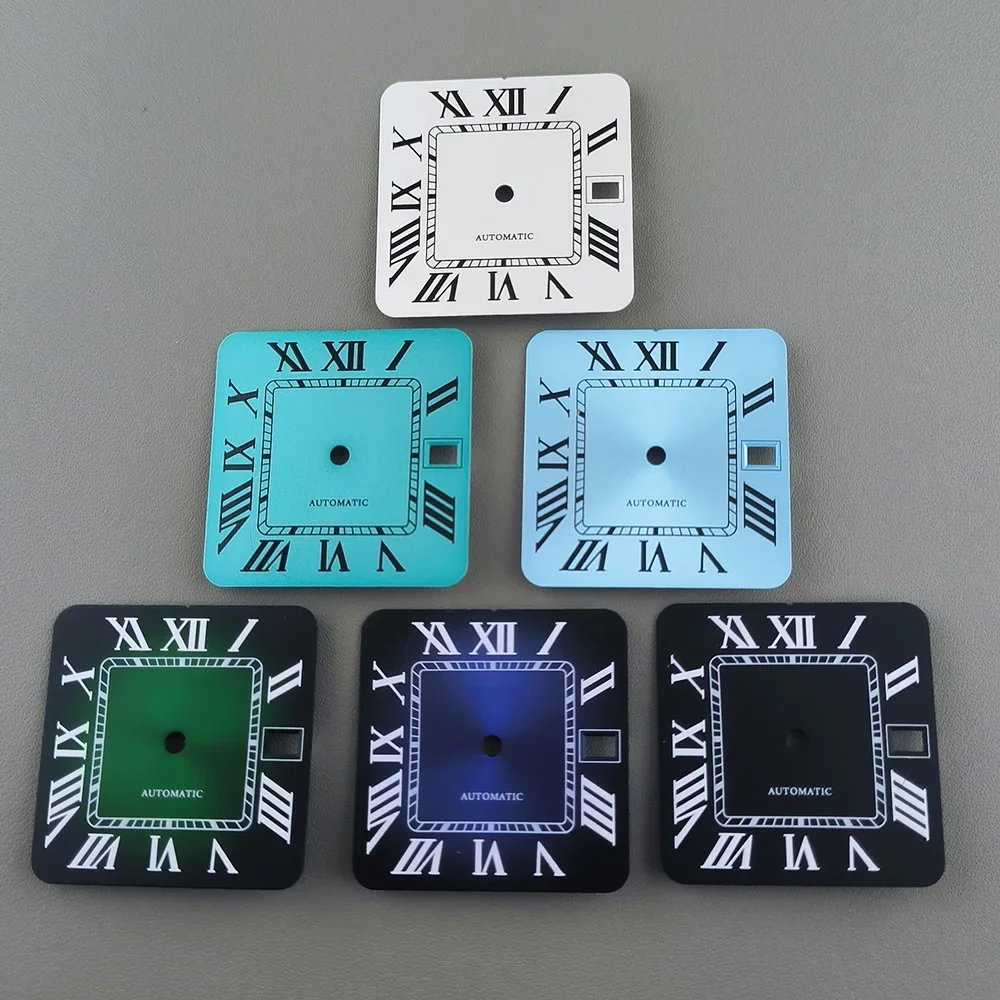 

27mm NH35 dial NH35 Square Dial Roma Dial Watch Case Folding Buckle Square Case fit Santos NH35 NH36 movement Watch accessories