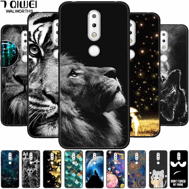 For Nokia 6.1 Plus Case Soft Silicone Cartoon Fashion TPU Phone Cases for Nokia X6 Cover 6.1Plus Cute for NokiaX6 Lion Wolf