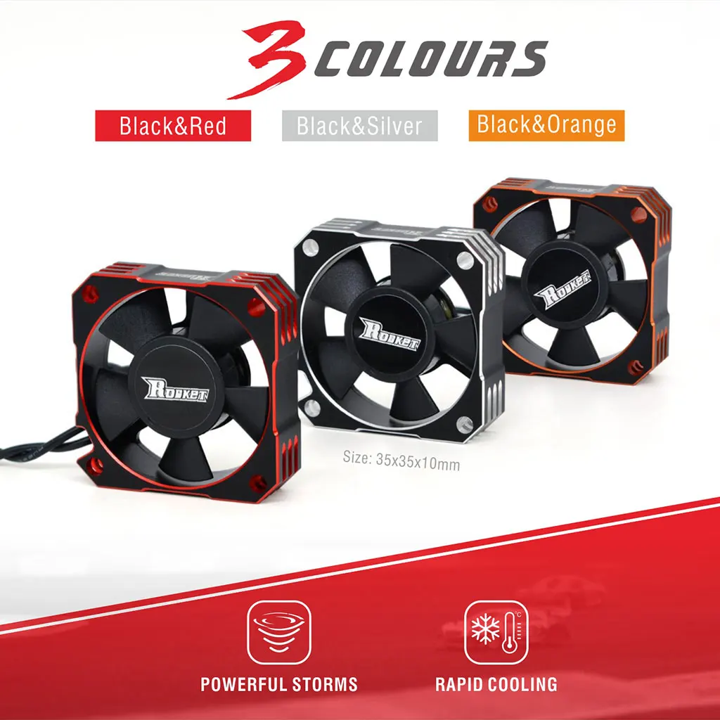 2 Stück SURPASS Rocket Kühlventilator 25mm 30mm 35mm 40mm 50mm Metall-Motorlüfter Wärmeableitungsventilatoren Abdeckung für 1/8 1/10 RC Auto Motor – Detail 21