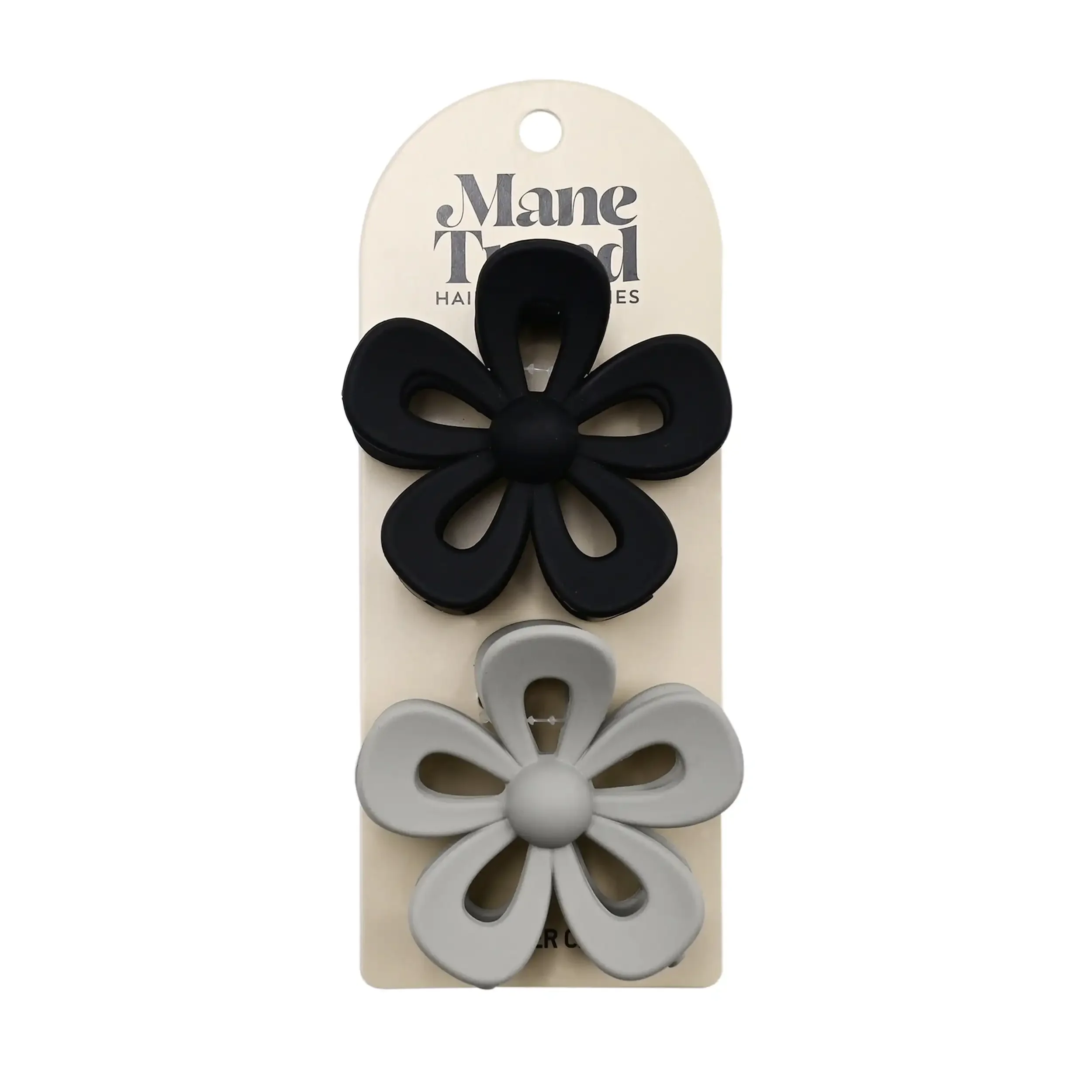 

Gray and Black Flower Claw Clips