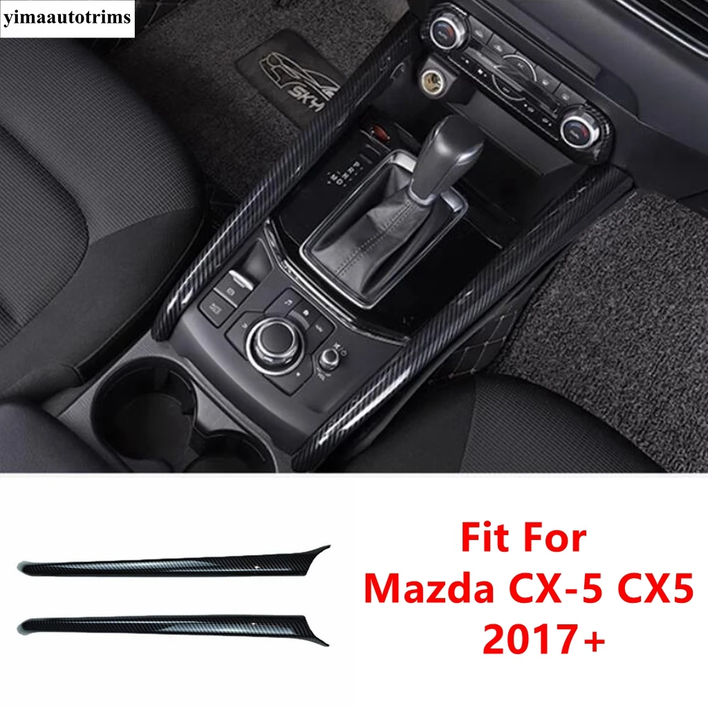 

Car Central Control Gear Shift Box Panel Strip Decoration Cover Trim For Mazda CX-5 CX5 2017 - 2024 ABS Carbon Fiber Accessories