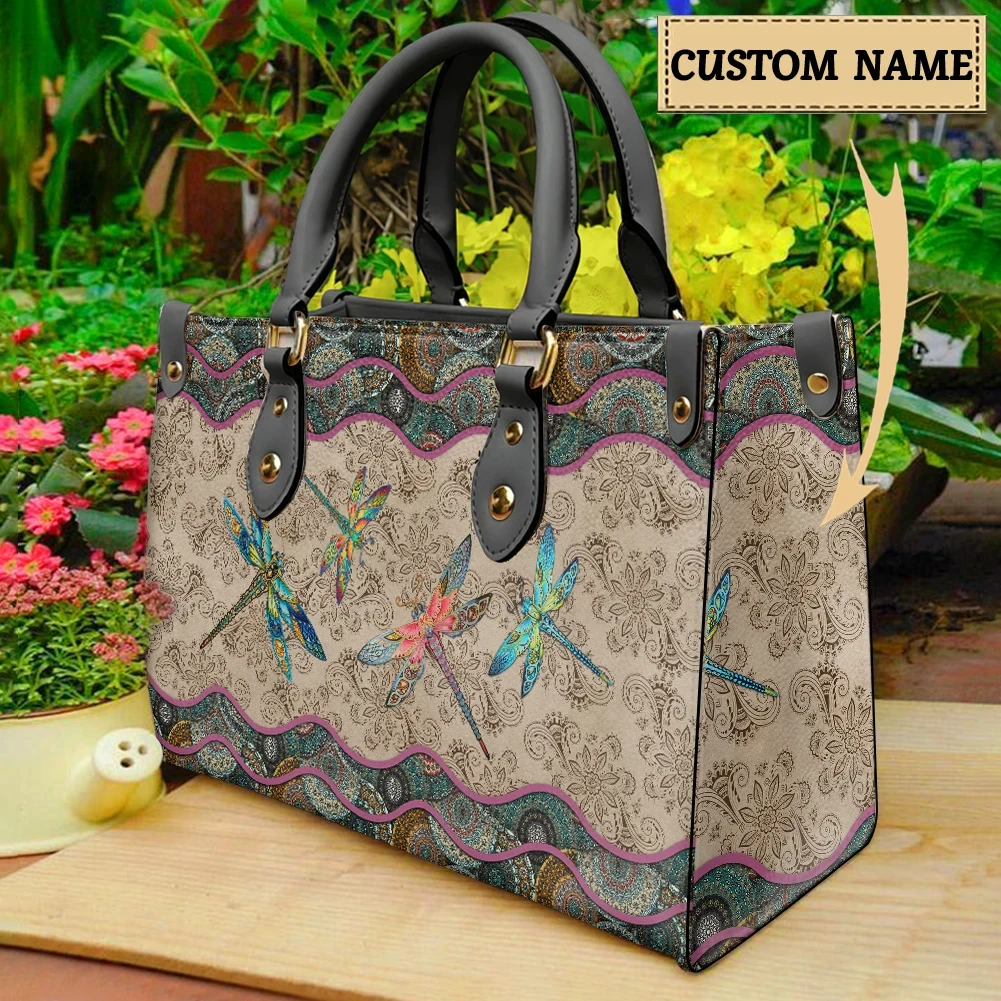 Imagem -02 - Luxo Dragonfly Lovers Hand Bags para Mulheres Bolsas Elegantes Designer Personalizado Bolsas Femininas Nova Moda