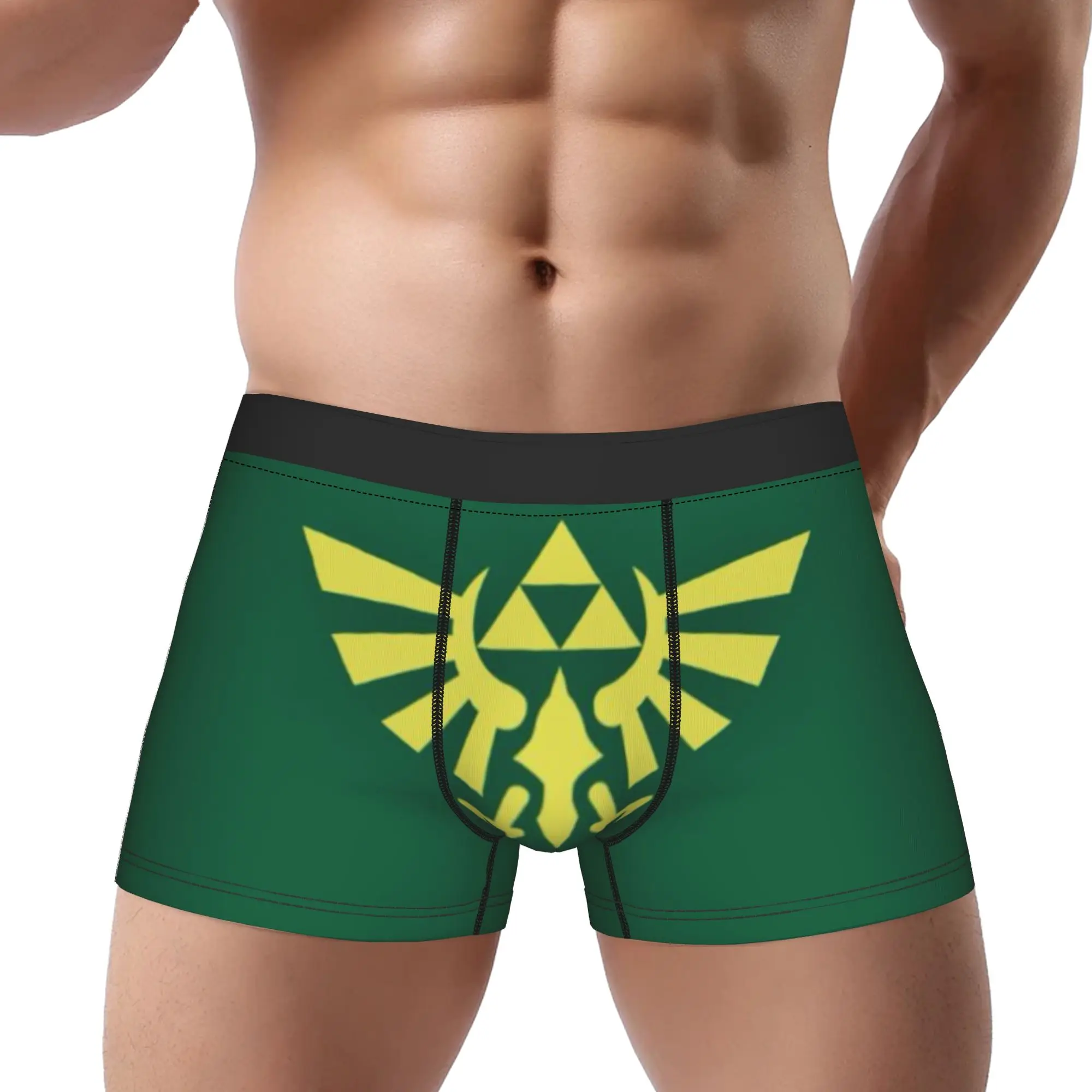 Calzoncillos Three Triangle Crest Triforce, bragas transpirables, ropa interior para hombre, pantalones cortos estampados, calzoncillos tipo bóxer
