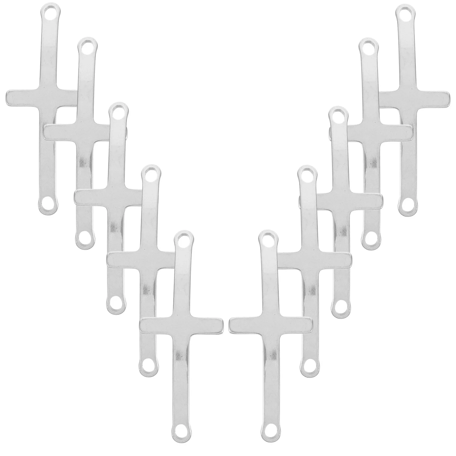 

10pcs Cross Pendant Stainless Steel Diy Jewelry Making Accessories For Necklace Bracelet Keychain Charm Craft Project Decor