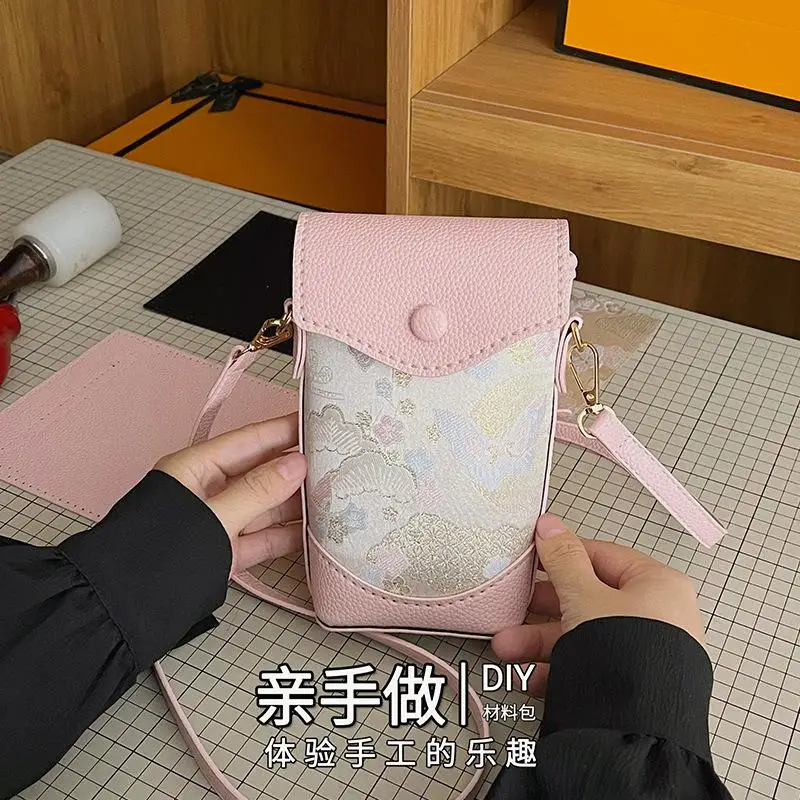 DIY Knitted Bag - Custom Retro Courtier Womens Bag - Songzhi Embroidered Crossbody Shoulder Bag - Phone Case Bag