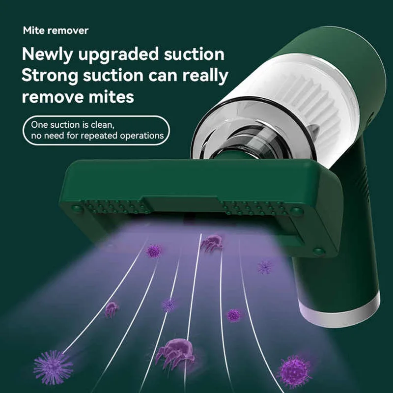 Portable Cordless Large Suction Power Handheld Vacuum Cleaner Mite Dust Catcher Lightweight For Bed Carpet Hard Floor Pet Hair